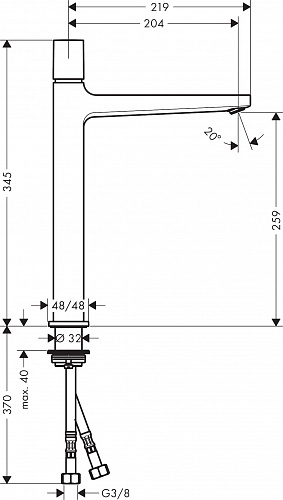 Смеситель HANSGROHE HG Metropol Select 260 32572000 для раковины  купить