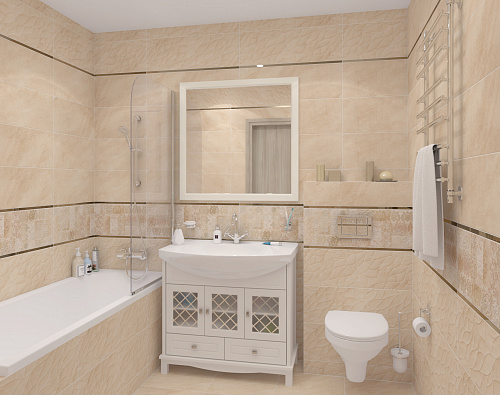 Плитка настенная Sahara 25*75 см цвет рельефная бежевый, Cersanit SXU012 купить