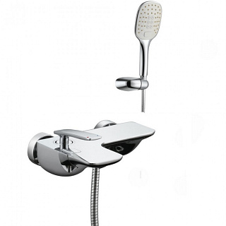 Смеситель для ванны Lemark Bellario LM6802C монолитный настенный с душевой лейкой хром купить