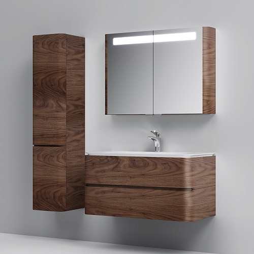 Тумба подвесная Sensation 100 с раковиной Sensation 100 текстурированный орех AM.PM M30FHX1002NF купить