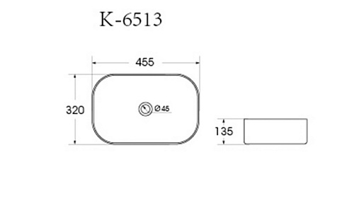 Раковина накладная K-M6513CML бежевый матовый 455*320*135мм HOLLER 342943 купить