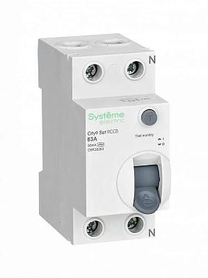 Устройство защитного отключения 2П 63А 30мА City9 Set тип AC Systeme Electric 4780813 купить