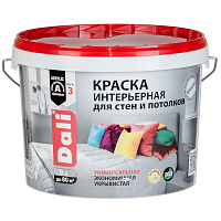 Акриловая краска для стен и потолков Dali интерьерная белая (База А) 9 л