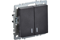 Выключатель BRITE ВС10-2-1-БрЧ BR-V20-1-10-K02 2-класс с индикацией черный IEK 8377029