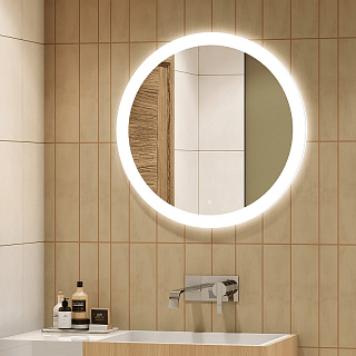 Зеркало Континент Rinaldi D77см LED подсветка, антизапотевание, сенсор ЗЛП179 купить