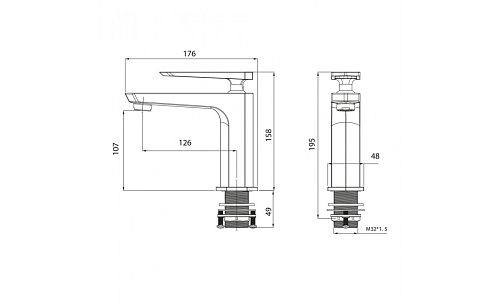 Смеситель для раковины Lemark Prizma LM3906C с монолитным изливом хром купить