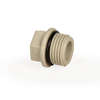 Заглушка резьбовая PPR 1/2" с O-Ring Lammin полипропиленовая серая Lm31036150000G купить