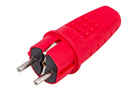 Вилка с заземлением 3079 Каучук 16А IP44 красная Universal 3216331 