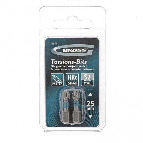 Набор бит GROSS PH2x25  2 шт 11475 купить