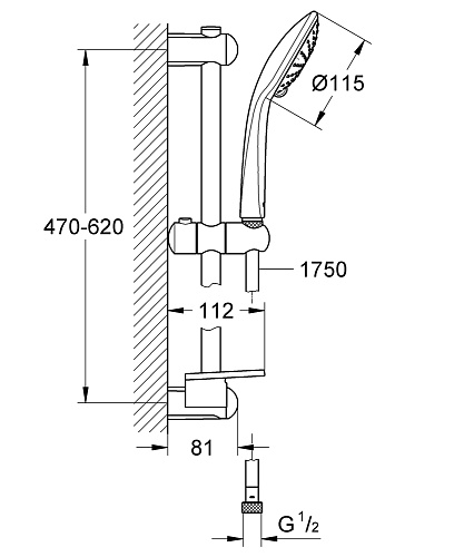 Гарнитур душевой Euphoria 110 Duo цвет хром GROHE 27242001 купить