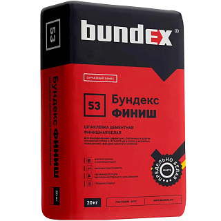 Штукатурка цементная BUNDEX Финиш белая №53 (20кг) купить