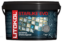 Затирка эпоксидная для плитки  + клей для всех видов облицовки STARLIKE EVO  S.125 GRIGIO CEMENTO серая Litokol 485170002 (1кг)