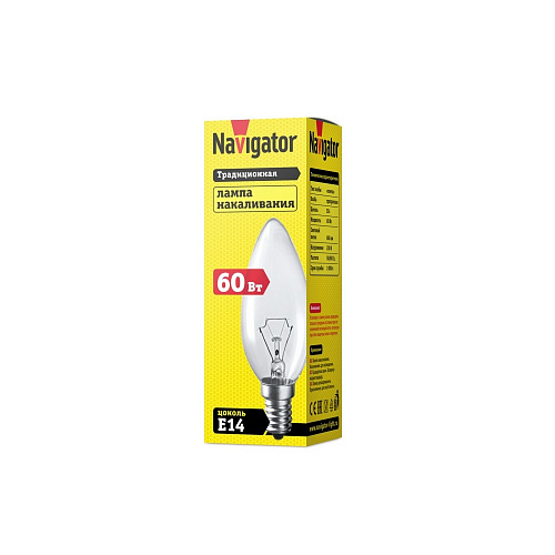 Лампа накаливания Navigator NI-B-60-230-E14-CL  купить