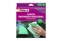 Салфетка микрофибра "PROFESSIONAL" PATERRA для стекол и зеркал Paterra  406-011