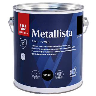 Краска по ржавчине METALLISTA глянцевая черная Tikkurila 700014086 (0.8л) купить