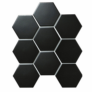 Мозаика Starmosaic Hexagon Big Black Matt 95*110мм керамика 295*256мм купить