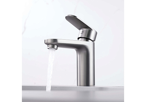 Смеситель НИКА  для раковины 90 без донного клапана оружейная сталь Aquatek AQ1810BGM купить