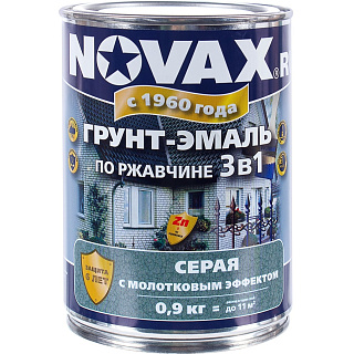 Грунт-эмаль по ржавчине GOODHIM NOVAX с молотковым эффектом серая 39184 0.9 кг купить