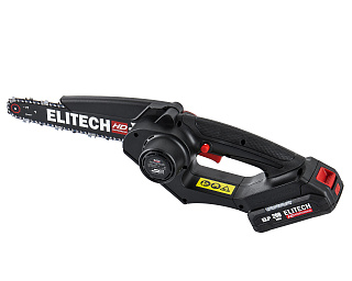 Пила цепная аккумуляторная ELITECH HD CS 2008BLK (бесщеточный двигатель) 20В (1акк*2.0а/ч) шина-20 см (1/4"-1.1-45) (E1611.016.00) купить