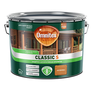Пропитка защитно-декоративная Omnitex Classic S by Pinotex бесцветная база CLR 9л 50037201 купить