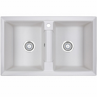 Мойка кухонная Granula GR-8101 прямоугольная 81*50см с 2 чашами и отверстием под смеситель арктик купить