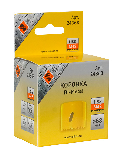 Коронка биметаллическая Энкор Bi-Metal М42 68 мм 24368 купить