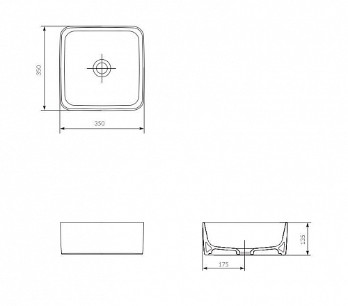 Тумба Style Line Амстердам 60 со столешницей с раковиной CREA 35 SQUARE белый матовый ЛС-000010040 купить