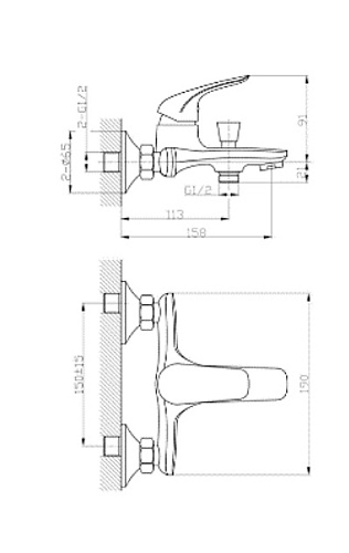 Смеситель KITTO для ванной с аксессуарами TOKITO TOK-KIT-1014 купить