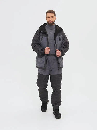 Костюм зимний   Горка-Люкс ткань Breathable Camo цвет Серый р.52/54-170/176см HUNTSMAN купить