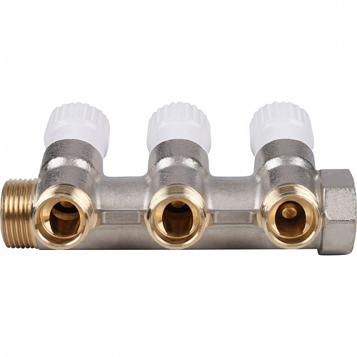 Коллектор распределительный Stout c регулирующими вентилями 3 отвода 3/4"*1/2" SMB 6851 341203 купить