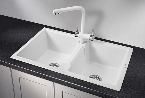Мойка кухонная Granula GR-8101 прямоугольная 81*50см с 2 чашами и отверстием под смеситель арктик купить