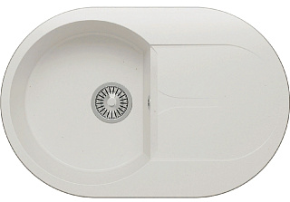 Мойка кухонная Polygran Atol-760 679030 овальная 1 чаша 76*50см белый хлопок №36 купить