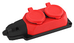 Колодка K-2e-RED-IP44 16А красная 2гн с/з Колодка K-2e-RED-IP44 16А красная 2гн с/з