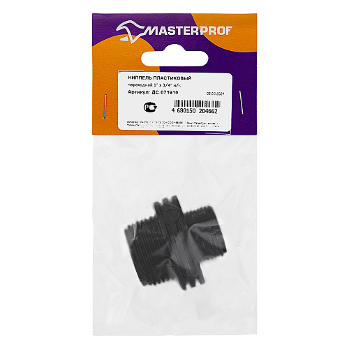 Ниппель переходной пластиковый  н/н 1"*3/4" Masterprof ДС.071910 купить