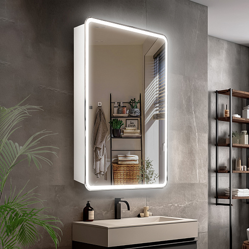 Шкаф зеркальный Каре универсальный сенсор, диммер 40*80 Style Line СС-00002462 купить