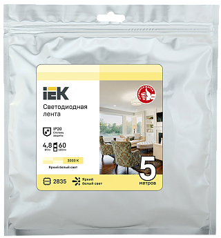 Лента светодиод LSR-2835WW60-4.8-IP65-12B 4.8Вт 12В (1шт-3м) LSR1-1-060-65-3-03 купить