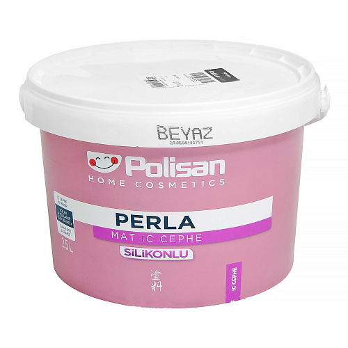 Краска для стен и потолков PERLA MAT SILIKONLU белая база Beyaz Polisan 28800101000 (2.5л) купить