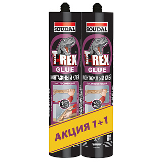 Клей жидкие гвозди T-REX быстросохнущий 1+1 (violet) бежевый Soudal 152302 (0.38кг+0.38кг) купить