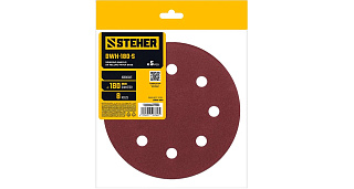 Шлифовальный круг STEHER DWH-180-S на липучке 8отв. 180 мм Р240 5 шт 35682-240 купить