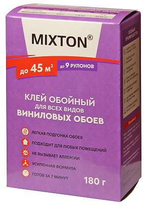 Клей для виниловых обоев 45м2 MIXTON (0.18кг) купить