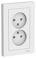 Розетка Atlas Design ATN000120 2-мес Б/З белый
