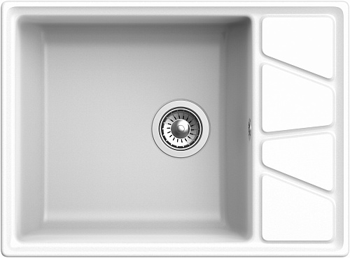 Мойка кухонная GranFest VERTEX GF-V-680L прямоугольная 1 чаша универсальное крыло иней купить