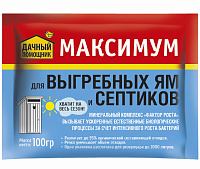 Средство Дачный помощник для септиков и выгребных ям 100г Максимум БИО-комплекс