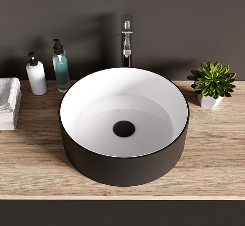Раковина Grossman GR-4040BW черный белый 360*360*115мм Grossman GR-4040BW купить