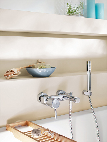 Смеситель CONCETTO для ванны настенный 1-рычажный цвет хром, GROHE 32211001 купить