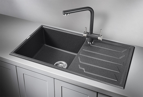 Мойка кухонная Granula GR-8601 прямоугольная 86*50см универсальное крыло графит купить