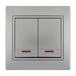 Выключатель LEZARD MIRA 701-1010-112 2-клавишный купить
