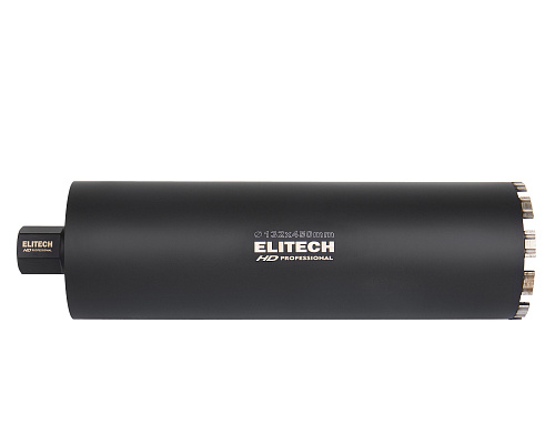 Коронка алмазная для дрели алмазного сверления Elitech HD ф132*450 1 1/4"внутр, с охл. (1110.012200) купить