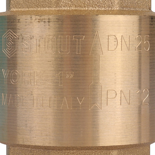 Клапан обратный пружинный муфтовый с пластиковым седлом 1" STOUT SVC-0012-000025 купить