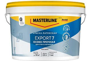 Краска для стен и потолков латексная Masterline by Marshall Export-2 глубоко матовая бесцветная база BC (2.5л) купить